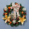 Factory Christmas Wreath Door Hanging Decorative Vine Snowfall for Mall Entrance Stair Handrail Pendant Bell Artificial Flower