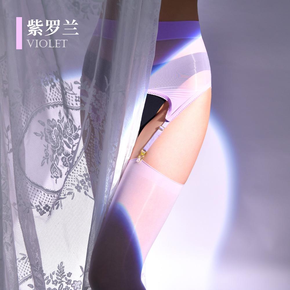 Strappy Stockings Horse Oil Sexy Shiny Detachable High Tube Erotic Open Crotch Plus Size Black Stockings