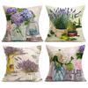Flowerpot Lavender Print Pillowcase Living Room Sofa Cushion Cover Home Decor Throw  40x40