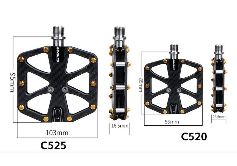 Gineyea Jingye Carbon Fiber Ultra-light Pedals for Road and Folding Bikes (Little Bird/P8/P10)