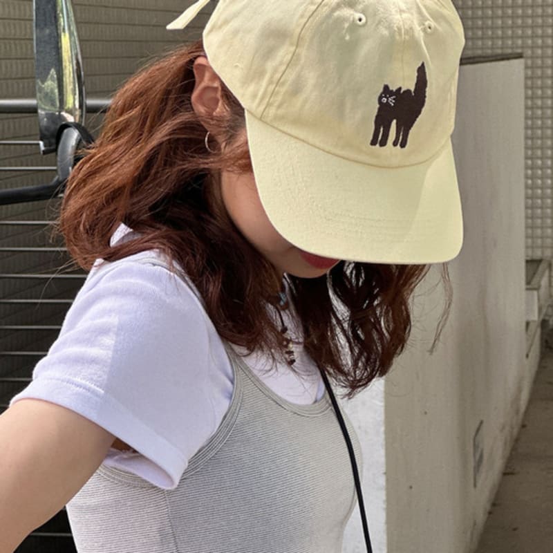 

HolidayVisitor Wakeup Cat Ball Cap - Yellow Yellow