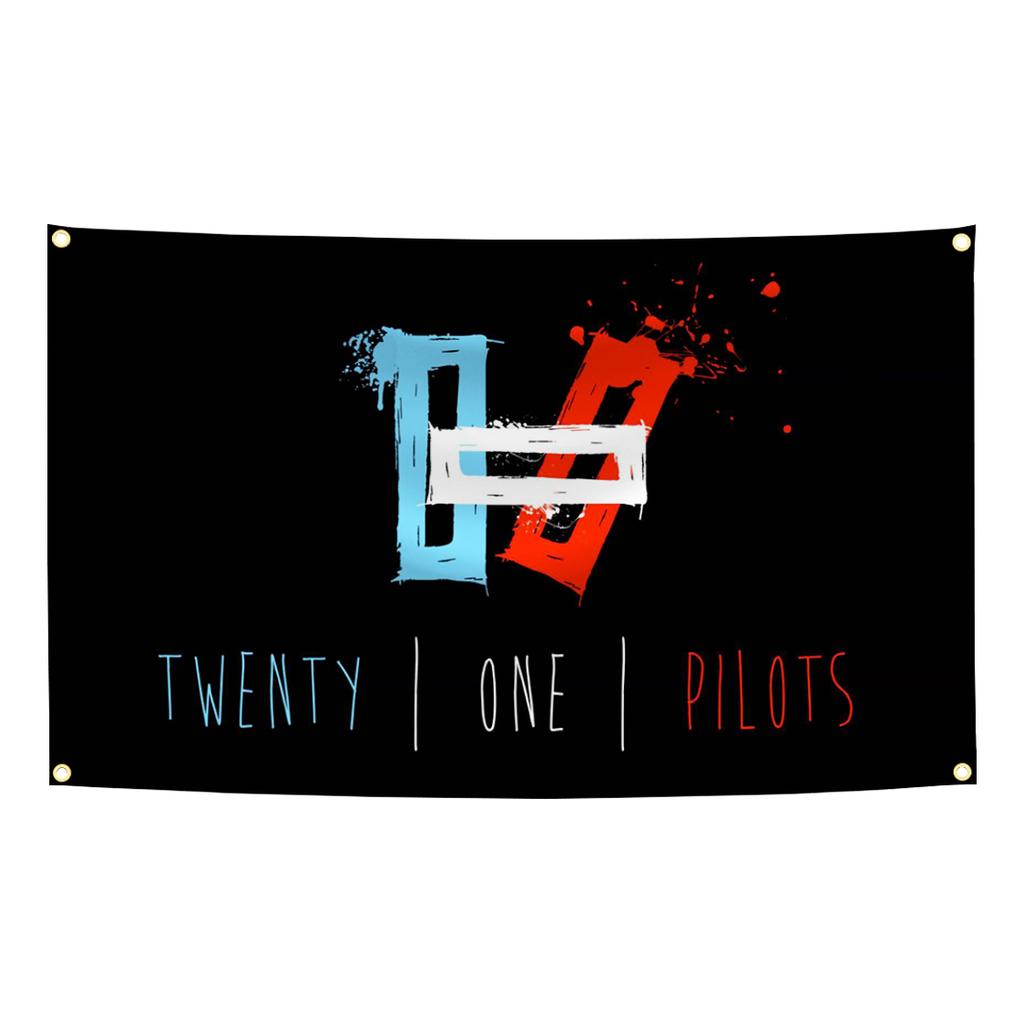 90X150Cm Twenty One Pilots Scaled And Icy Rock Flag Tapestry Polyester Printing Modern Music Art Banner Vintage Decoration