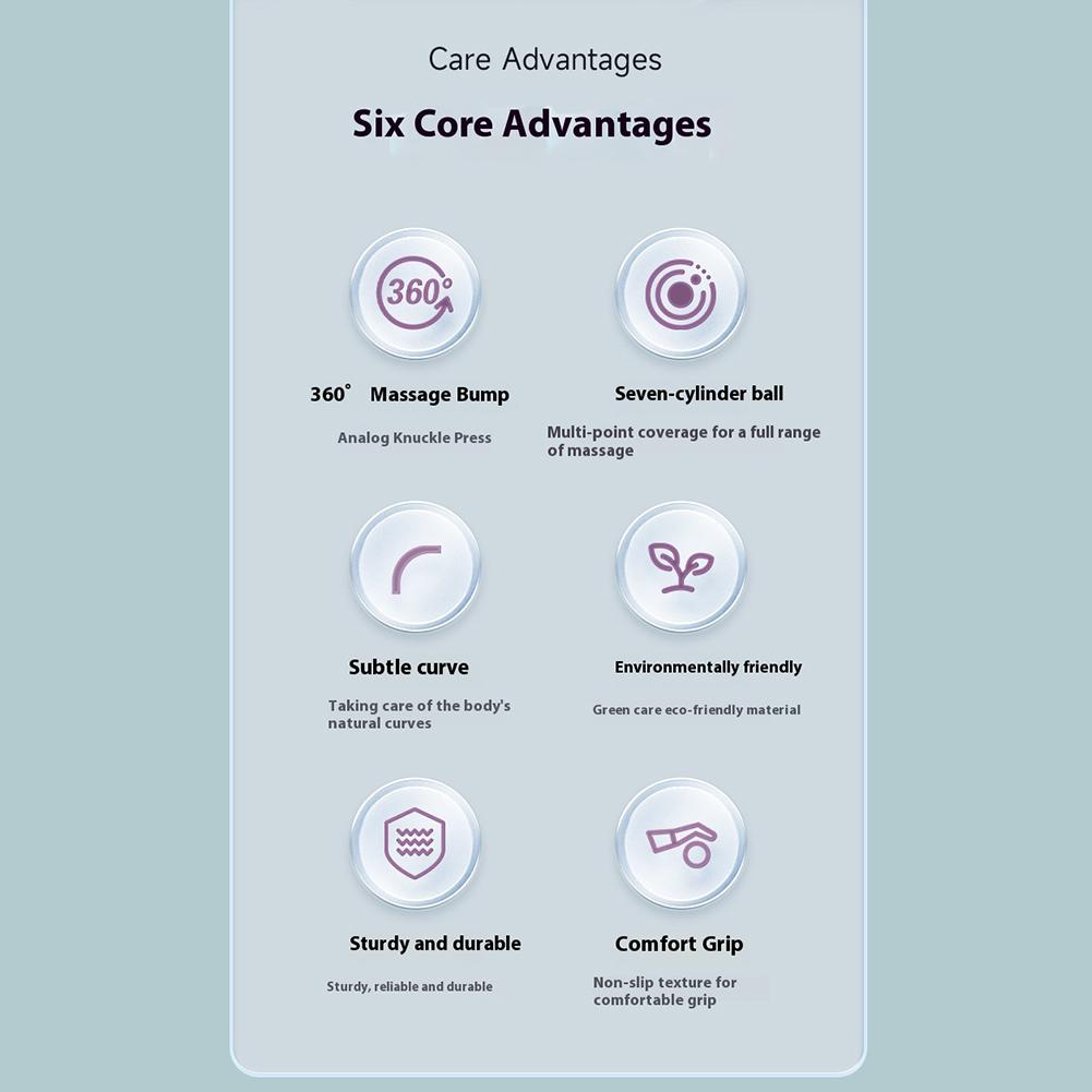 Curved Massage Roller Muscle Roller 21 Wheels Guasha Massager Tool Non Slip Handle Curved Calf Roller for Muscle Relaxation