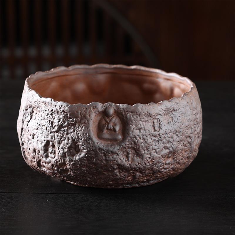 Coarse Pottery Tea Basin Handmade Meditation  Small Cup Wash Washed Tea Residue Barrel Tea Utensils