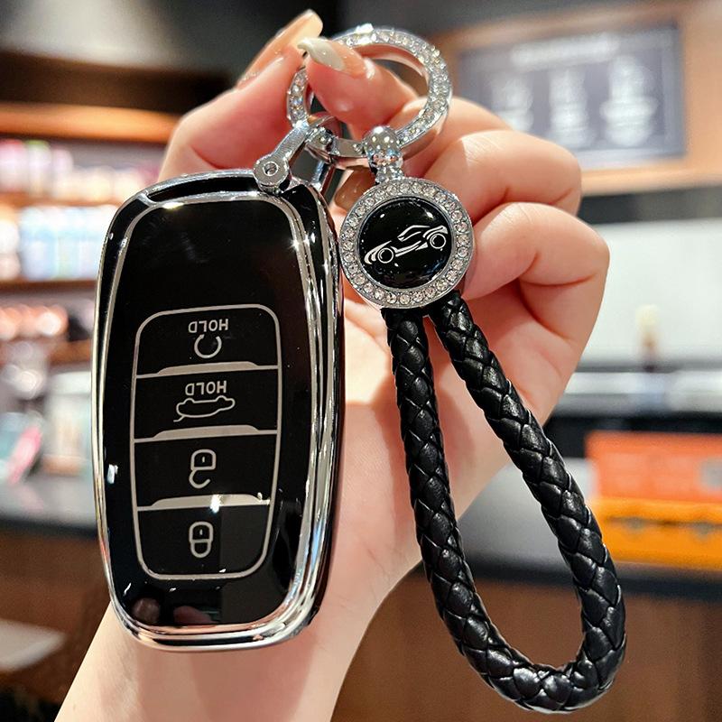 Suitable for Hongqi H5 Key Cover H7 HS5 HS7 New Energy EHS3 Car Leather Men's and Women's Keychain Case