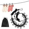 Fohil Clothes Drying Rope, 4 Meter, with Clips, Windproof, Anti-Slip Stoppers, Portable, Perfect for Camping, Hotel Trips, Business Trips, Indoor and