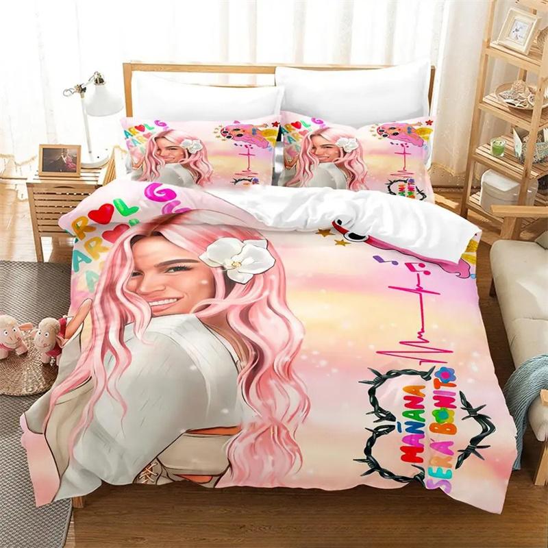 

Karol G New Album Cover manana sera bonito bichota 2 Bedding Set Cartoon Anime three-piece set Teenager Bedroom Duvetcover Sets 135x200cm