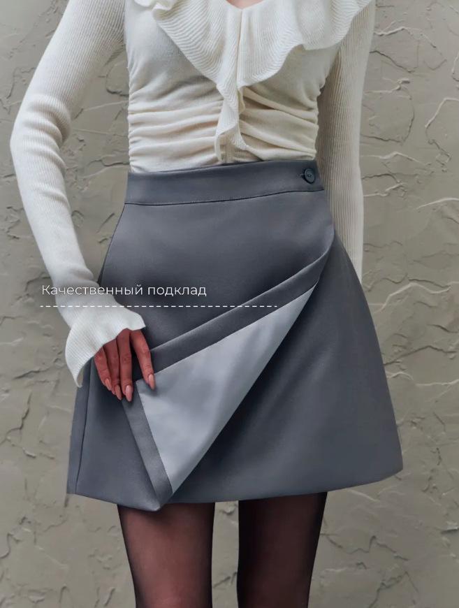 2025 Spring Korean High-Waisted Slimming Anti-Exposure Irregular Mini Skirt