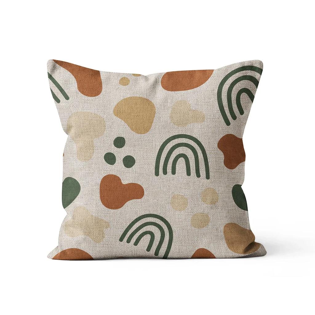 Home Decor Abstract Geometric Pattern Cushion Cover Nordic Style  Linen Pillowcase Decorative for Sofa Farmhouse 45X45CM