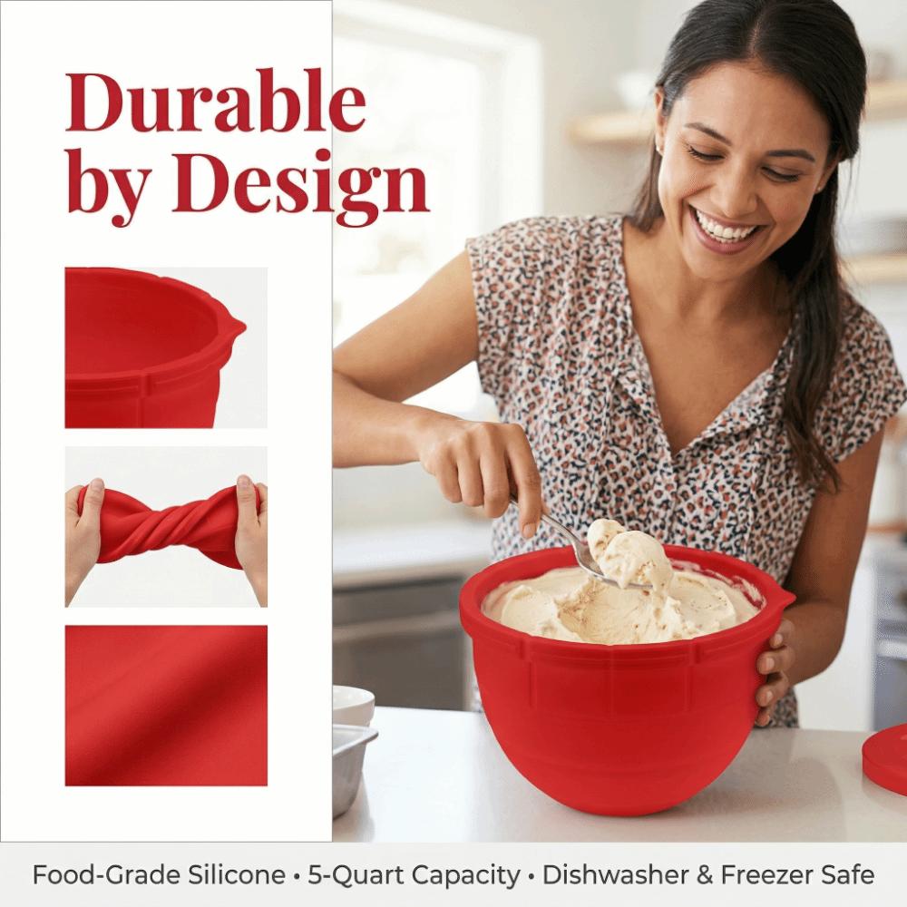 Food Grade Silicone Liner Thick Silicone Heat-Resistant Bowl Liner Replacement Flexible Easy To Clean for 5 Quart Mixer Bowl