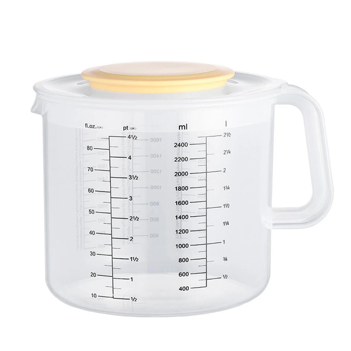 Baking Measuring Cup - Large Capacity With Lid, Suitable For Measuring Flour, Sugar, Liquid, Clear Scale, Heat-Resistant
