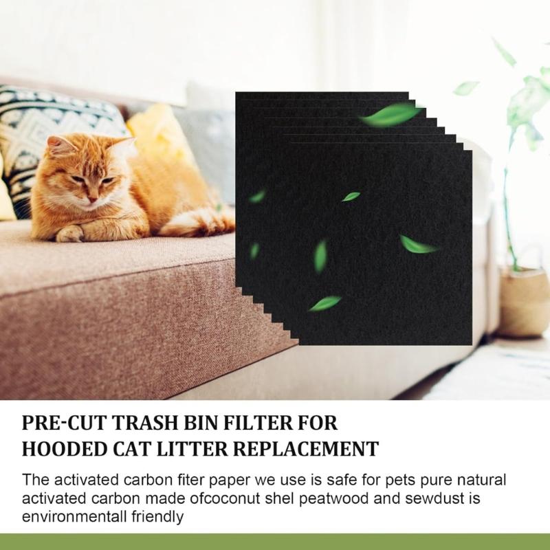 6 Pack Cats Litter Box Odor Filter Pad Eliminators for Automatic Cleaning Systems Long Time Deodorizer