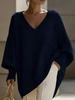 Women's Mid-Length V-Neck Long Sleeve Solid Color Knit Sweater, 2026 Collection