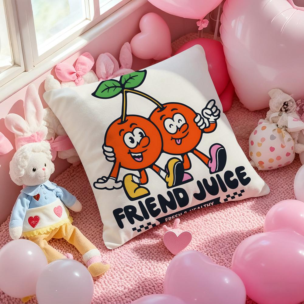 Retro Pop Cartoon Food Cushion Cover Pattern Printed Pillowcase for Living Room Sofa Cushion Cover & Bedroom Decor