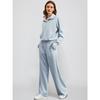 European and American Summer New Women's Clothing Suit Fashion Half Zipper Sweater Straight Pants Sportswear