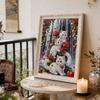 Handmade DIY Pearl Painting Roses and Cats Theme Bedroom Living Room Frameless Diy Handmade Sticky Diamond Creative Canvas Painting