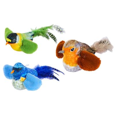 Simulation Bird Interactive Cat Toy Plush Sound Cat Toy Feather Bird Cat Chew Bite Plush Toys Cat Supplies