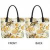  Honey Bee Pattern Large Tote Bag Casual Portable Shoulder Handbag for Daily Use