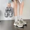 Thick-soled Leather Mesh Breathable Dad Shoes Women's 2025 New Height-increasing Versatile Outdoor Mountaineering Sports Shoes Running Shoes Tide
