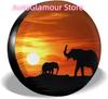 Delumie Elephant Sunset Spare Tire Covers Potable Corrosion Wheel Covers for Rvs Tires Sun-Proof for Trailer Rv SUV Truck C