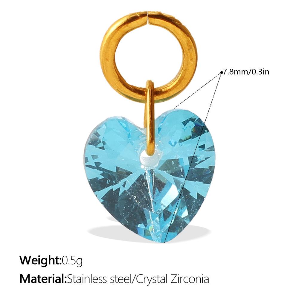 Light Luxury Colorful Heart Zircon Pendant, Colorful DIY Charm for Bracelet, Necklace & Earrings