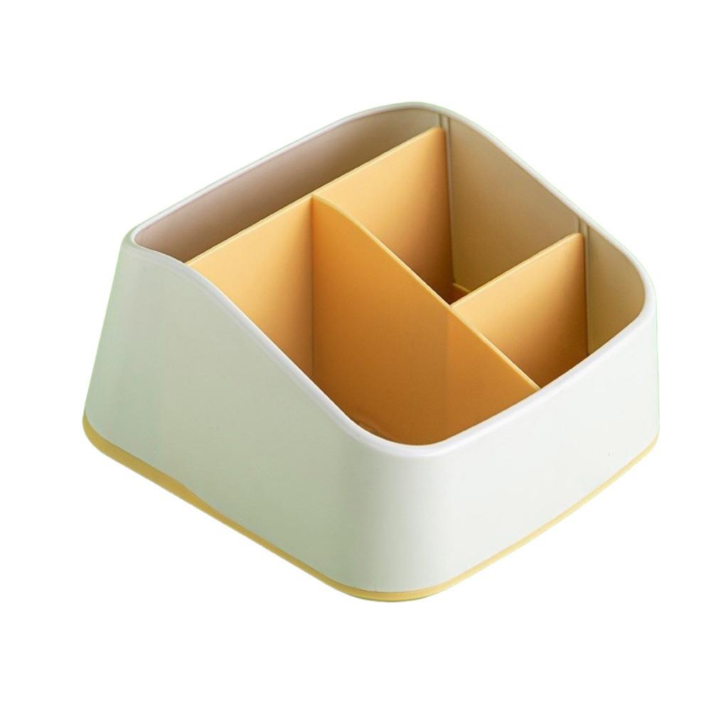 4 Slot Remote Control Holder Trapezoidal Plastic Table Storage Box Multifunctional Lattice Pattern Phone Storage Rack