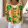 Women's Fashion Long Sleeve Christmas Snowman Snowflake Print Jacket Cardigan