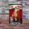 Ready to Go Firewoman Vintage Metal Tin Sign - Unique Wall Decor for Man Cave, Office, Bathroom -  Metal - Perfect Gift Idea