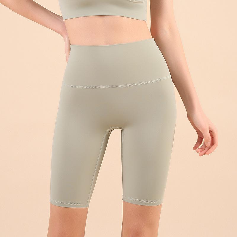 Women's High-Waist Nude Yoga Shorts - Quick-Dry, Hip-Lifting, Pilates & Cycling Leggings