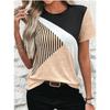 Modisches Damen T-Shirt mit geometrischem Muster Print Lustig Lässig Rundhalsausschnitt Kurze Ärmel Sommer Damen T-Shirt