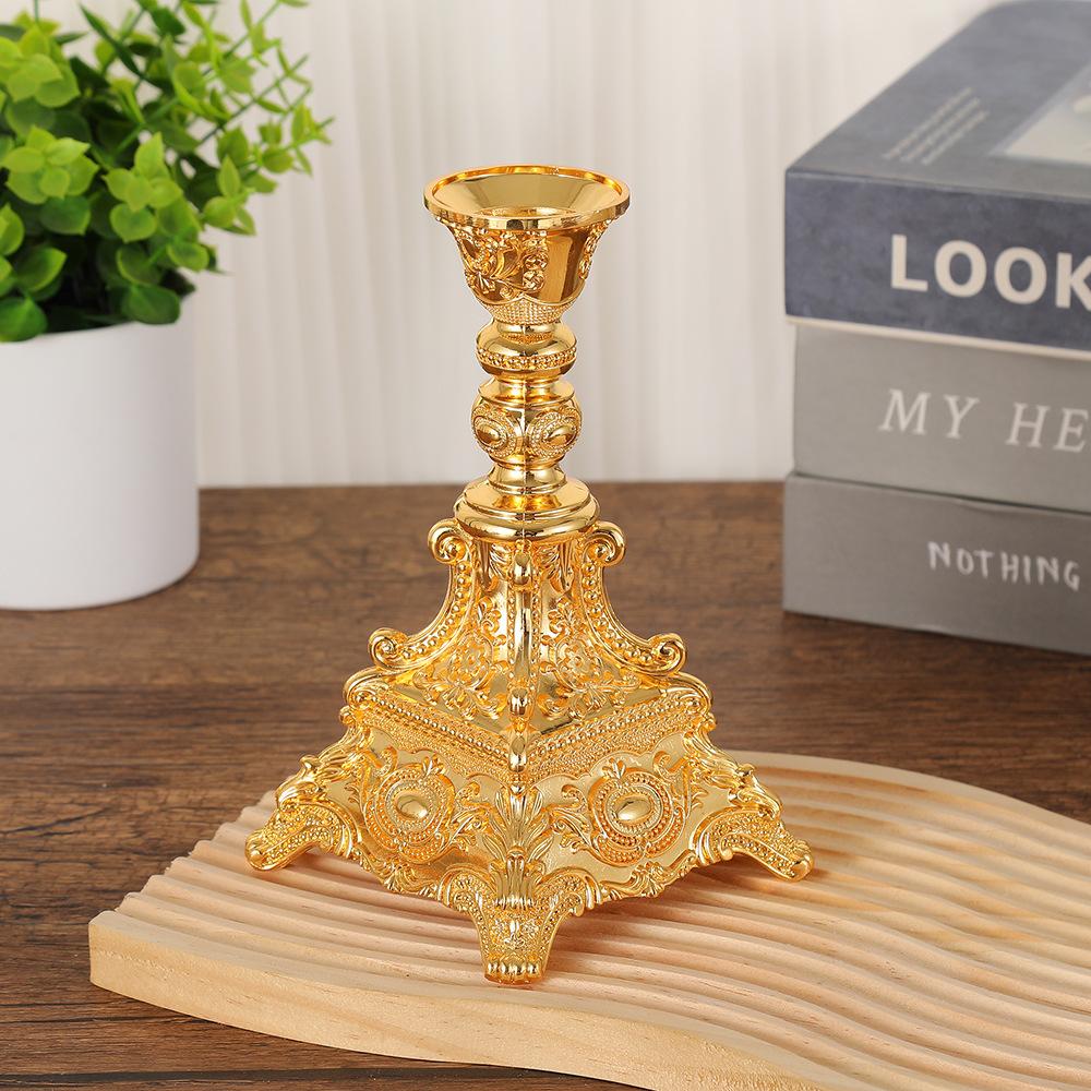 New European Palace Single Candlestick for Weddings, Romantic Dinners, Home Decor - Luxurious Exquisite Design