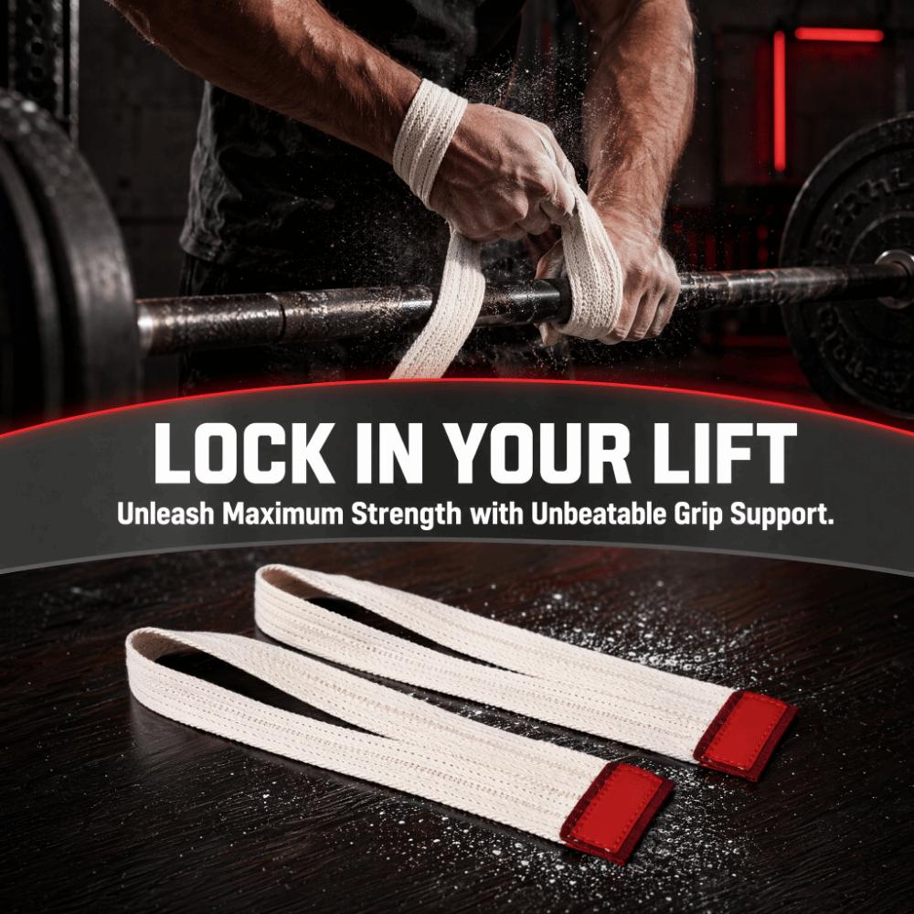 2PCS Reinforced Stitching Lifting Straps Cotton Wrist Wraps  Rowing Workouts