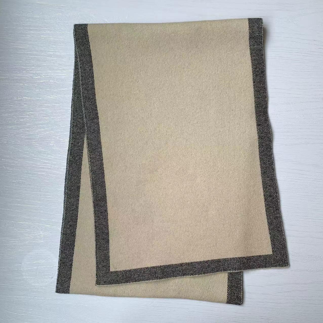 Мужской высококачественный зимний ветрозащитный кашемировый шарф-манишка Above 175cm бежевый