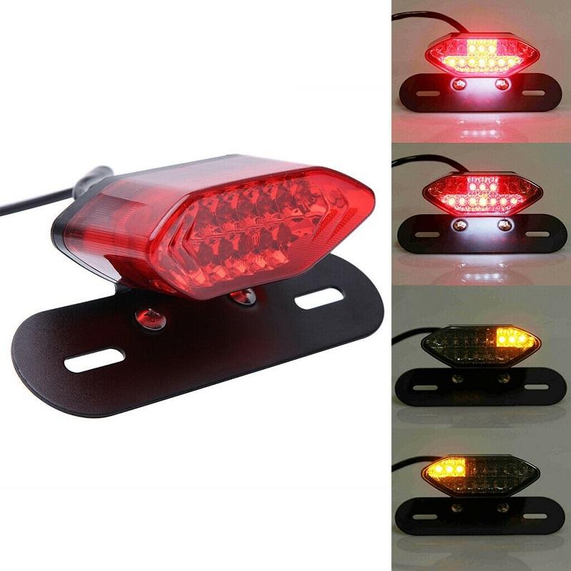 Universal 12V Motorcycle LED Brake Tail Light Signal Lights LED Integrated Tail Light with License Plate Bracket