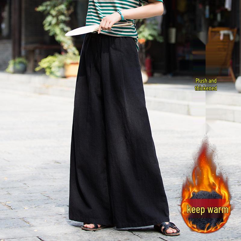 Women's Wide Leg Ramie Cotton Linen Pants - Spring/Summer 2025 Collection