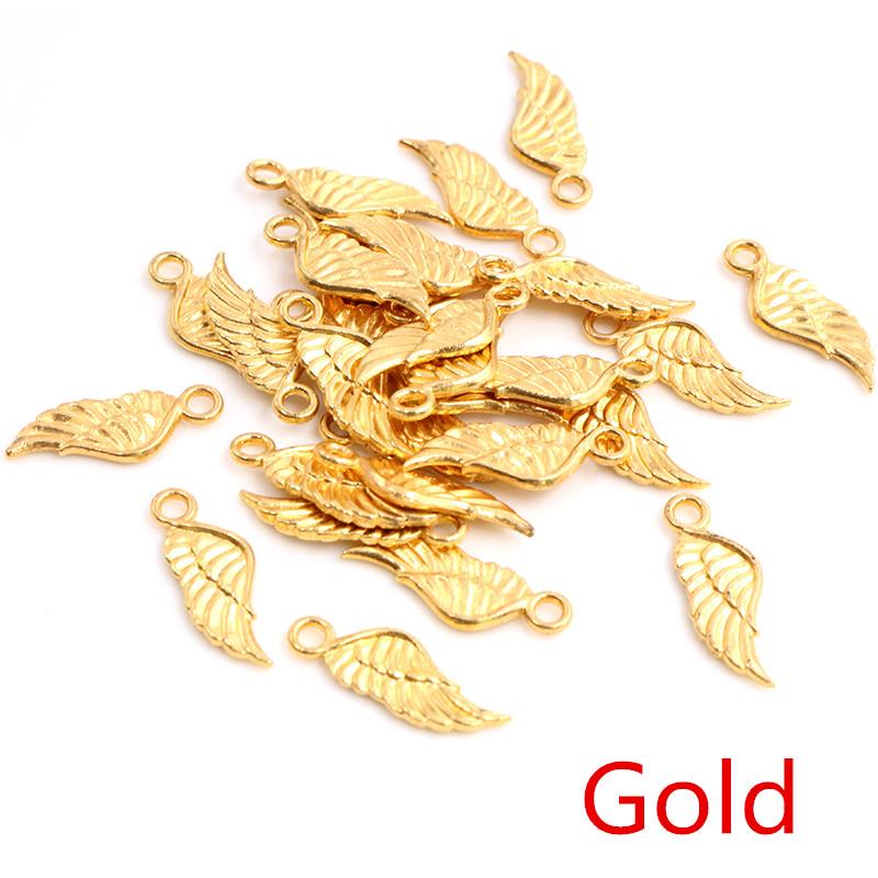 20pcs Charms Angel Wings 21x8mm Tibetan Silver Plated 5 Colors Pendants Antique Jewelry Making DIY Handmade Craft
