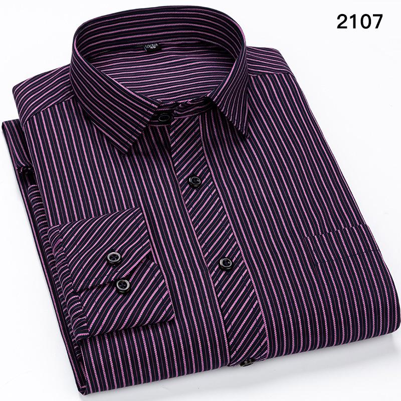 Men's Autumn Striped Business Casual Long-Sleeve Shirt