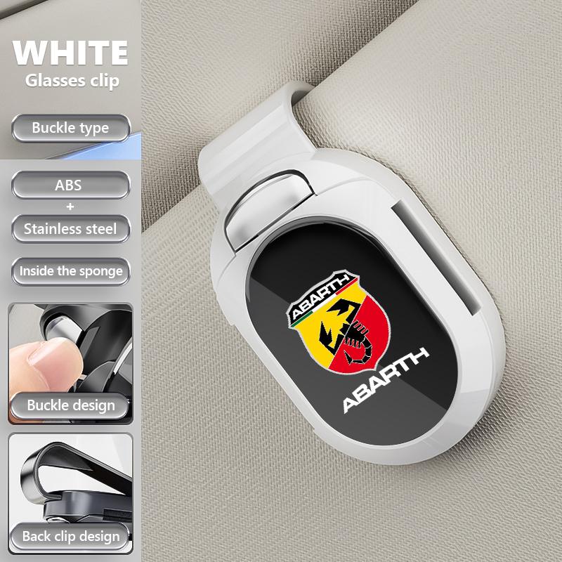 For Abarth Car Sun Visor Glasses Holder Sunglasses Case Eyeglasses Clip FIAT 500 FR Ducato Doblo Freemont Idea Stilo Panda