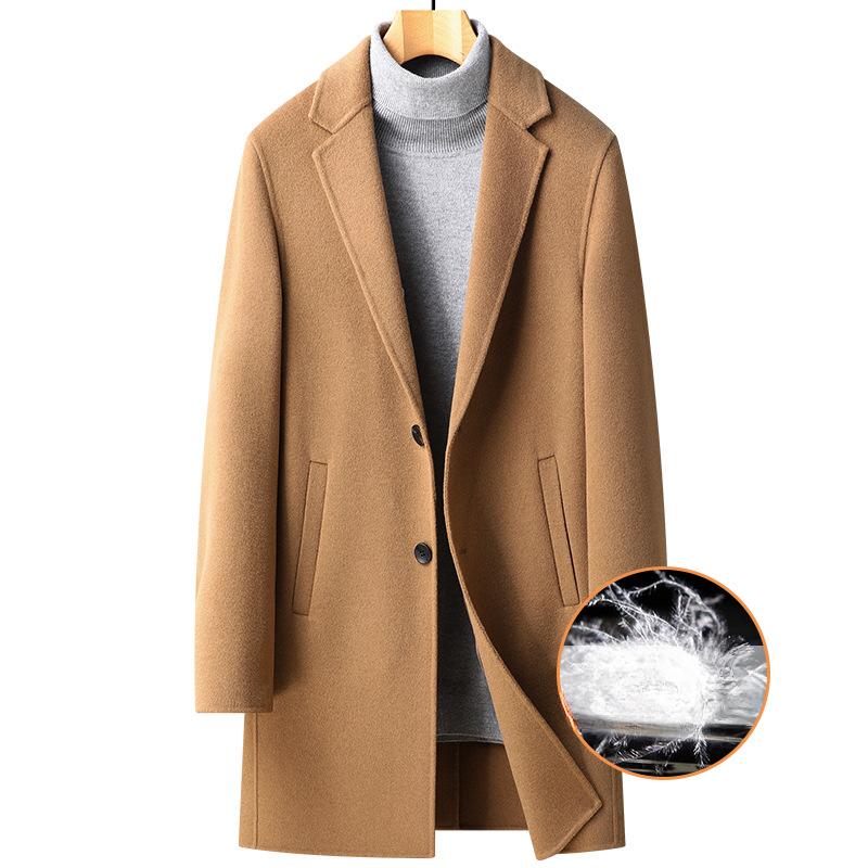 Autumn and Winter New Versatile Down Take-off Liner Double-sided Wool Coat Men's Medium and Long Woolen Coat Coat Men's