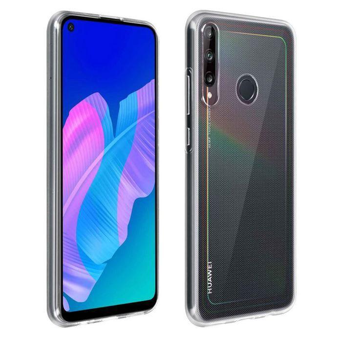 Case and Neck Strap for Huawei P40 LITE E - Transparent Soft TPU Adjustable Black Cord Phonillico®