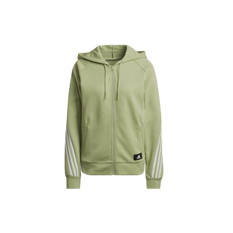 adidas Women s Future Icons 3-Stripes Hooded Jacket Green HE1661 S