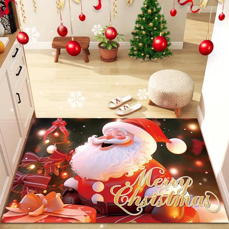 Christmas Theme Pattern Printed Door Mat Entry Door Mat Entrance Hall Rugs for Bedroom Bathroom Carpet Festival Home Decoration