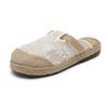 W Summer New Mesh Women's Shoes Retro Ethnic Style Women's Shoes Simple and Elegant Small Flower Embroidery Round Head Cloth Slippers Women