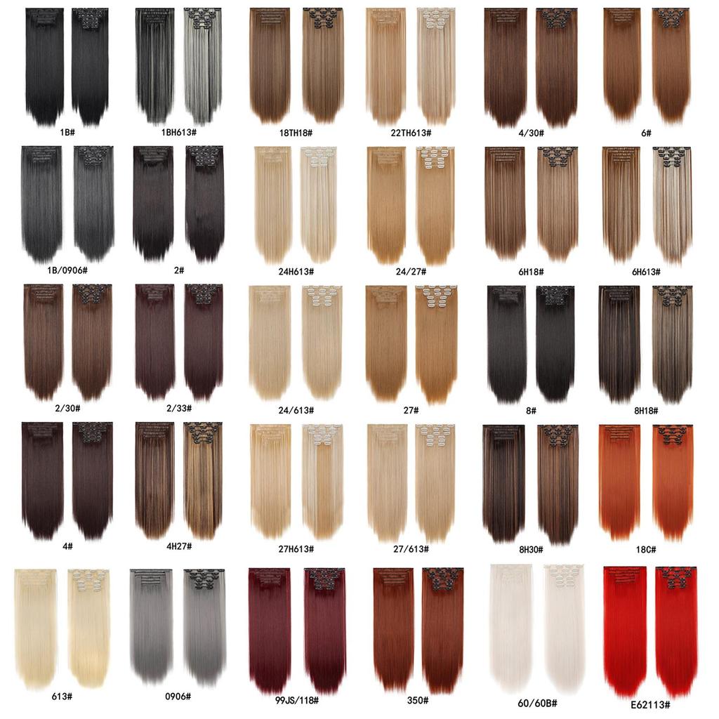 6Pcs/Set Clip-in Hair Extensions Long Straight Hair for Full Head Synthetic Hairpiec for Women Ladies