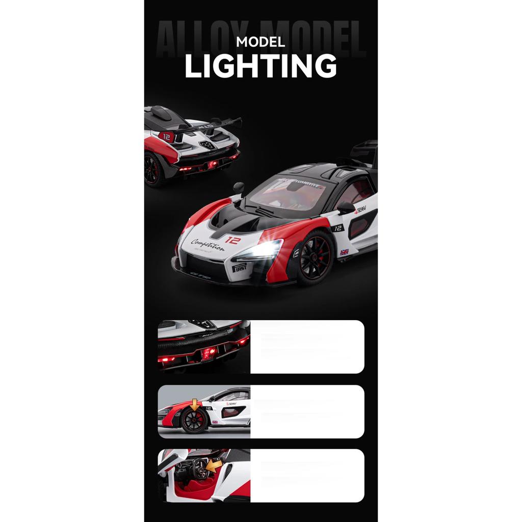 1/24 McLaren Senna GTR 2025 Alloy Model Car Toy Diecasts Metal Casting Sound and Light Car Toys for Children Vehicle