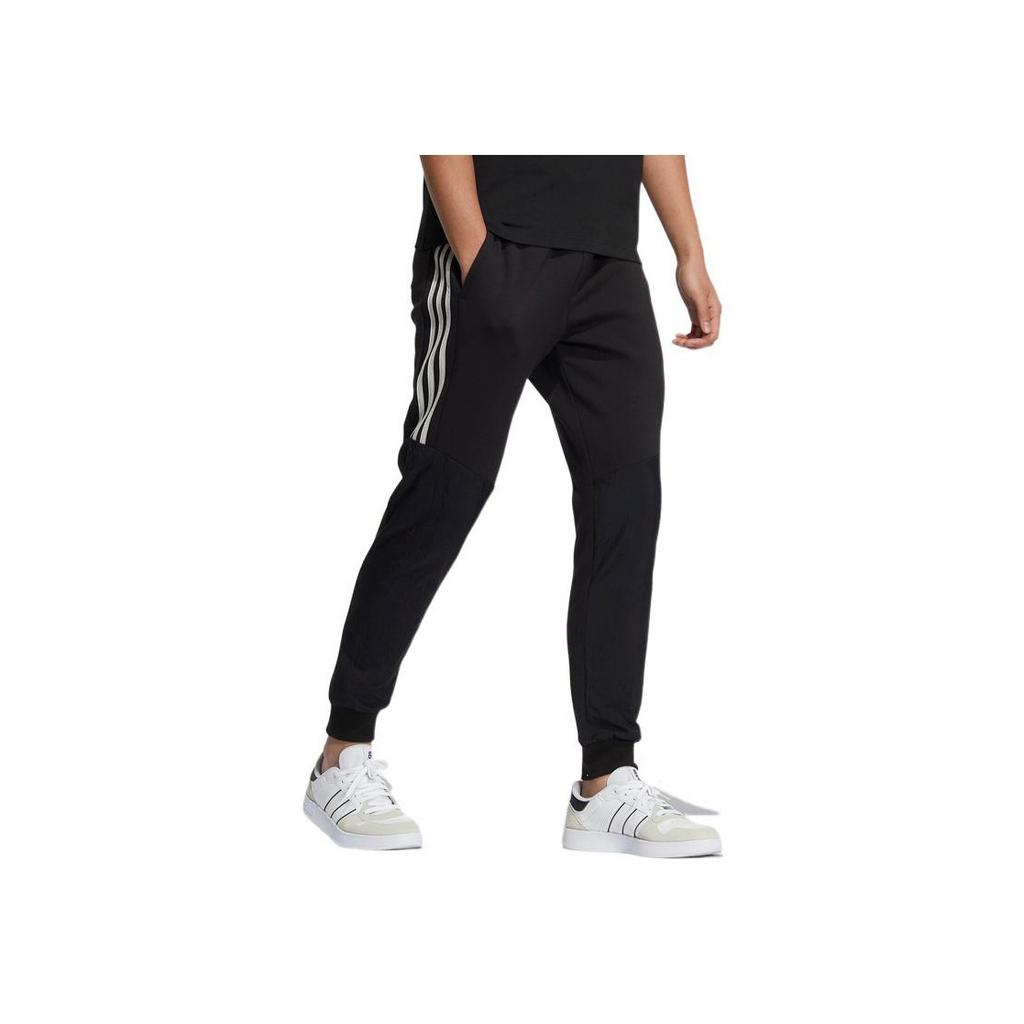 Adidas Neo Side Stripe Solid Track Pants Men Bottoms Black HC9679