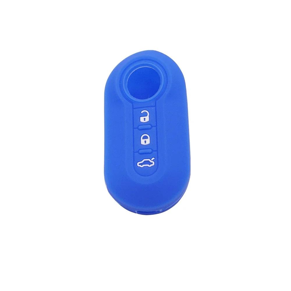 Xinyuexin 3 Buttons Silicone Car Key Case Cover for Fiat 500 Flip Folding Remote Key Shell for Fiat Punto Panda Car Accessories