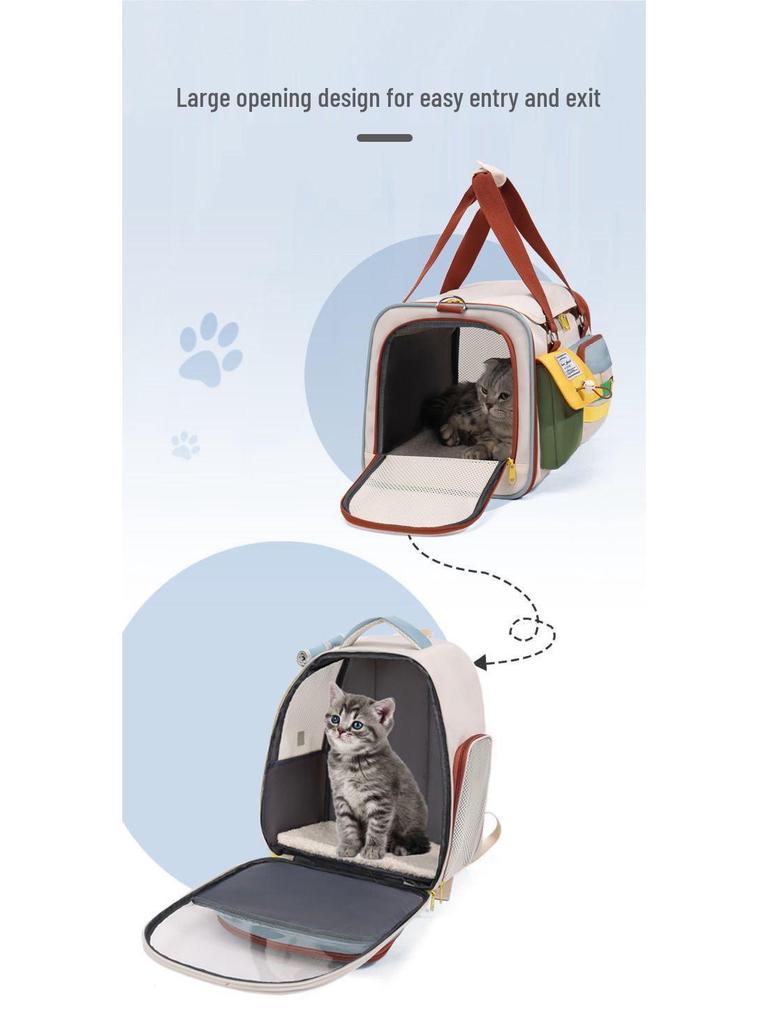Large Capacity Breathable Pet Backpack & Shoulder Bag - Comfortable, Scratch-Resistant, Portable Outdoor Pet Carrier