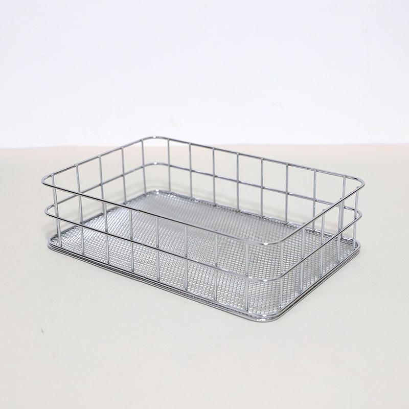 Nordic Ironwork Net Bottom Basket Desktop Storage Basket for Cosmetics and Skin Care Products Organization and Storage Basket