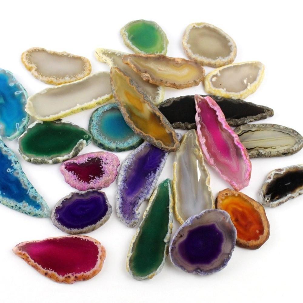 60*40mm Irregular Agate Geode Handmade Plated Gold Edged Druzy Agate Pendant DIY Jewelry Making Polished Crystal Slice Yoga